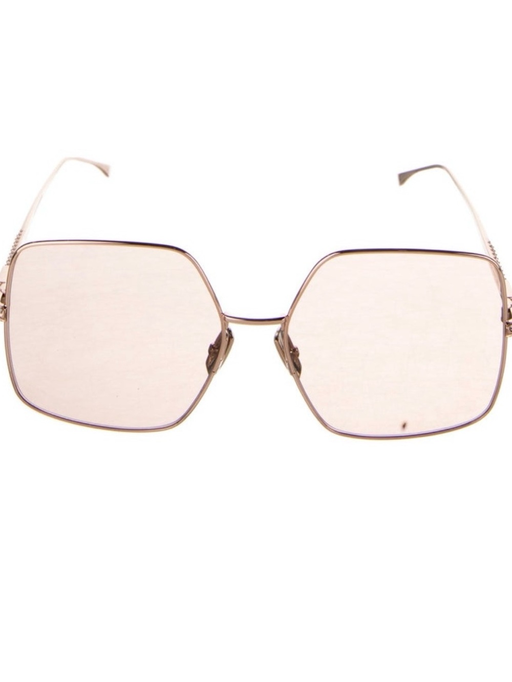 Fendi Gold Frame with Pale Pink Lenses Women's Sunglasses